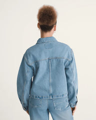 Emily Boxy Work Wear Jacket - Stonewash Blue