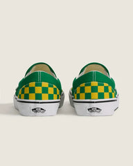 Classic Slip-On Checkerboard Shoe - Checkerboard Green / Yellow