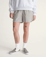 Pull On Stripe Shorts - Black-White