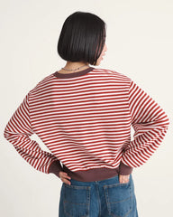 Molly Long Sleeve Henley - Pale Petal Pink / Poppy Ember Red