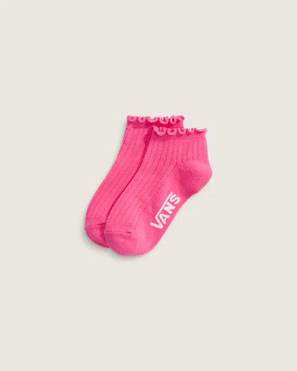 Kids Rufflen Low Crew Socks - Pink Velvet