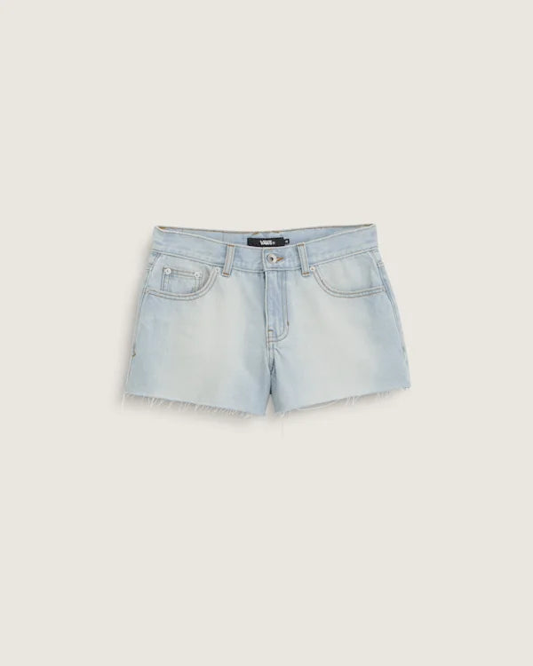 Check-5 Low Rise Mini Shorts - Light Stonewash Blue