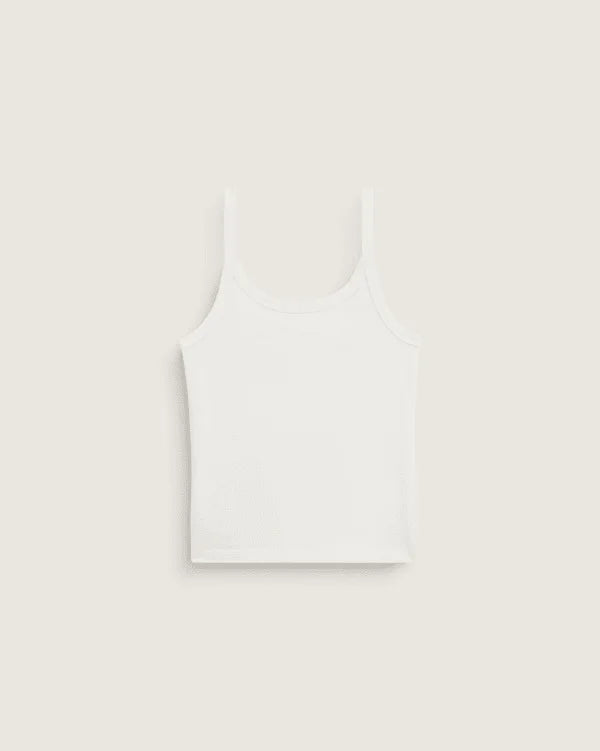 Niki Fitted Cami Tank Top - Blanc De Blanc White
