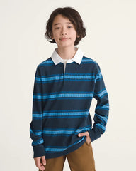 Kids V Rugby Long Sleeve Shirt - Dress Blues