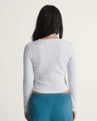 Waffle Long Sleeve Shirt - Heather White