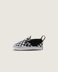 Infant Slip-On V Crib Checkerboard Shoe - Checkerboard Black / True White