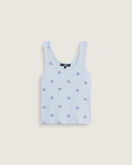 Lilly Printed Tank - Soft Slate Blue
