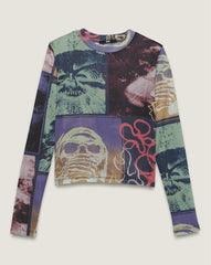 Ludlow Mesh Long Sleeve Top - Parisian Night Blue