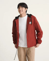 Torrey Hooded Coaches Jacket - Poppy Ember Red
