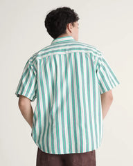 Lawson Stripe Shirt - White / Vivid Verdant Green