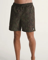 Primary II Elastic Printed Boardshorts - Obsidian Fern Green