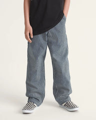 Kids Drill Chore Carpenter Loose Stripe Pants - Indigo