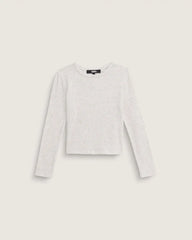 Kids Teri Confetti Rib Long Sleeve Shirt - Marshmallow White