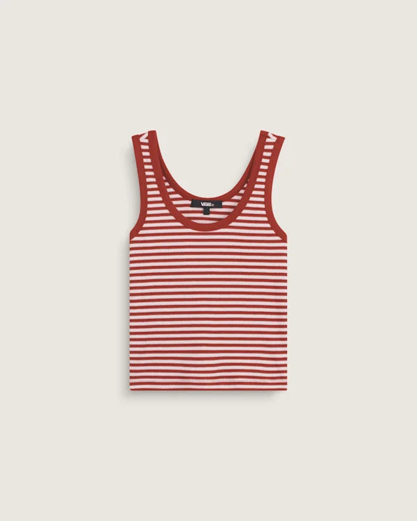 Lilly Stripe Tank - Poppy Ember Red