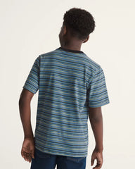 Kids Cameron Stripe Knit Shirt - Black / True Blue