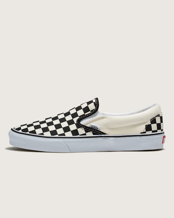 Classic Slip-On Wide Checkerboard Shoe - Checkerboard Black / Classic White