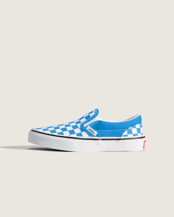 Little Kids Classic Slip-On Checkerboard Shoe - Checkerboard Bright Azure Blue