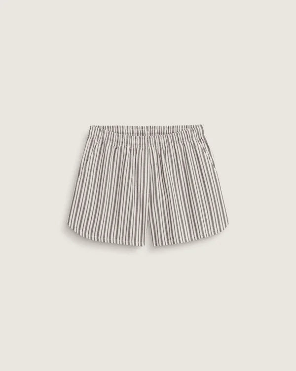 Pull On Stripe Shorts - Black-White