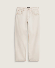 Premium Check-5 Loose Denim Pants - Natural Seed Beige