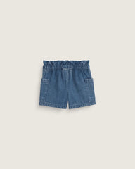 Little Kids Joy Ruffled Elastic Waist Shorts - Vintage Indigo Blue