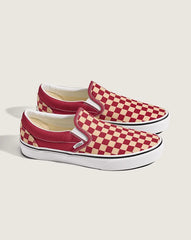 Game Day Classic Slip-On Checkerboard Shoe - Checkerboard Burgundy Red / Gold