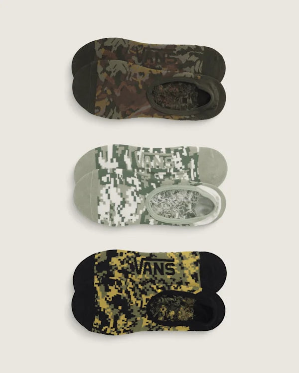Printed Canoodle Socks 3-Pack - Neutral Olive Green / Marshmallow White