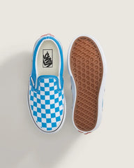 Little Kids Classic Slip-On Checkerboard Shoe - Checkerboard Bright Azure Blue