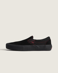 Skate Slip-On Shoe - Black / Black / Red