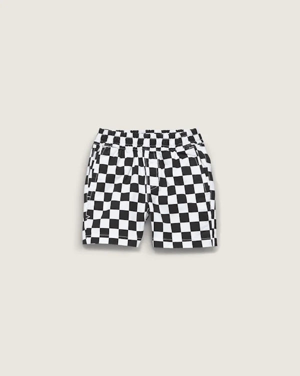 Little Kids Range Elastic Checkerboard Shorts - Black / White