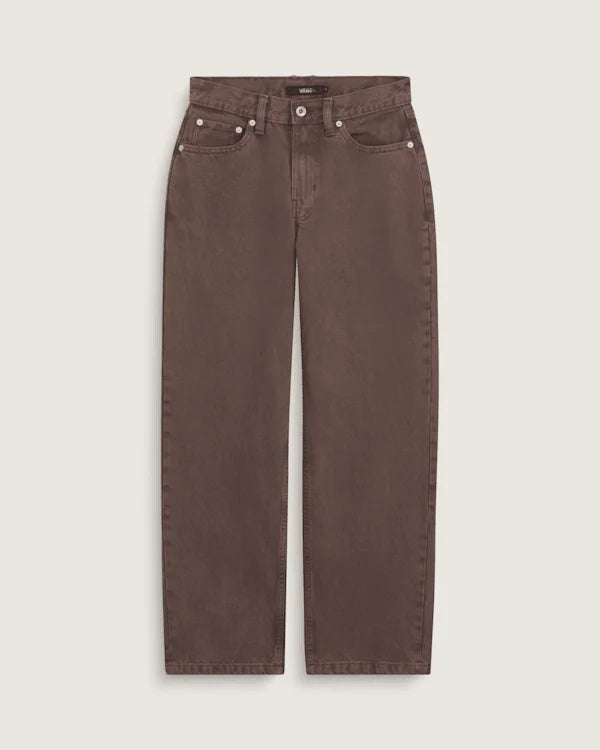 Check-5 Mid Rise Straight Pants - Dark Brown