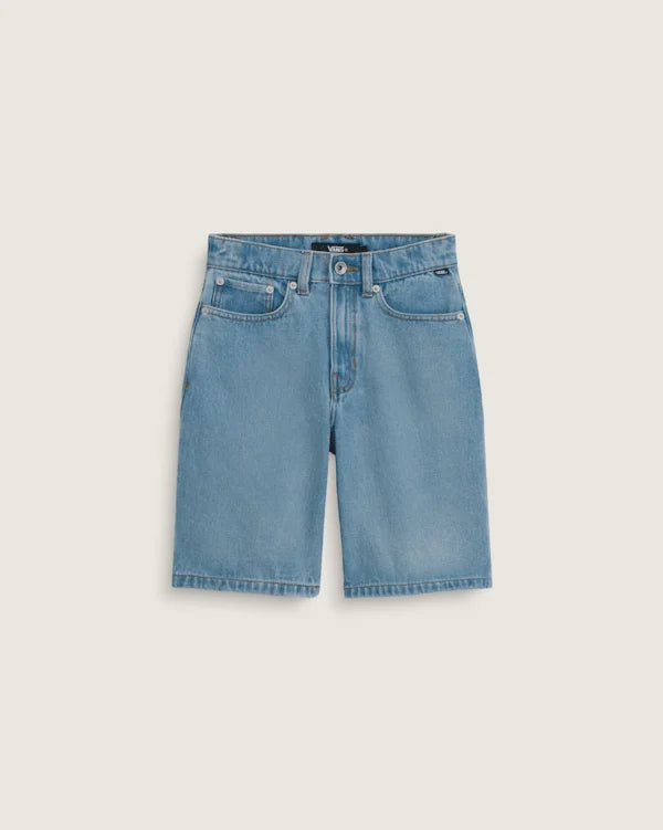 Kids Check-5 Baggy Denim Shorts - Stonewash Blue