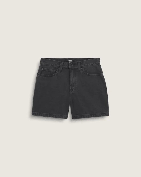 Check-5 Mid Rise Shorts - Washed Black