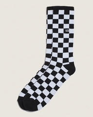 Checkerboard Crew Socks - Black / White