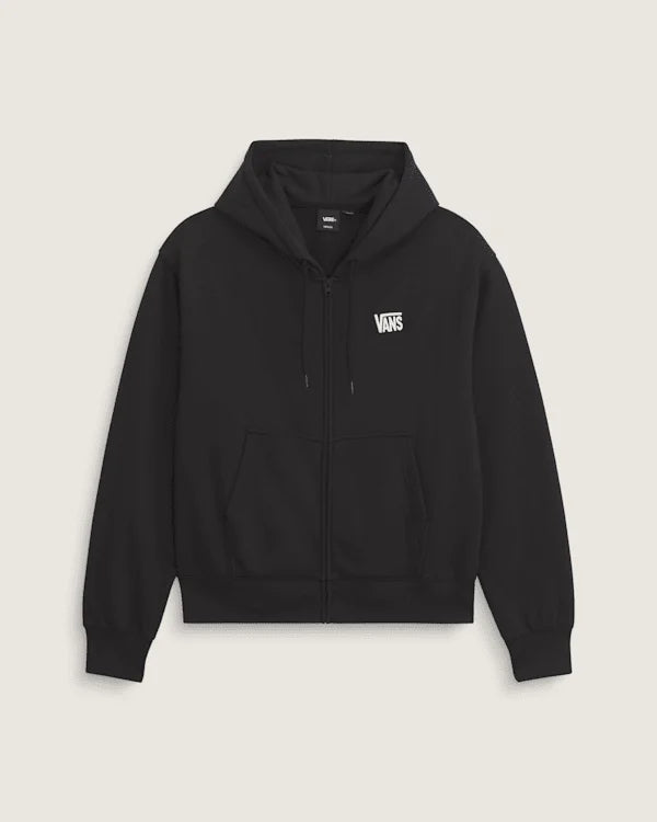 Stretch Logo Zip Hoodie - Black / White