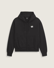 Stretch Logo Zip Hoodie - Black / White