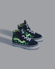 Toddler Sk8-Hi Side Zip Shoe - Glow-in-the-Dark Navy Blue / Yellow