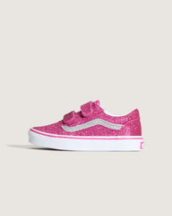 Little Kids Old Skool V Shoe - Glitter Raspberry Rose Pink