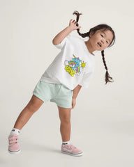 Little Kids Script Logo Sweatshort - Dusty Mint Green