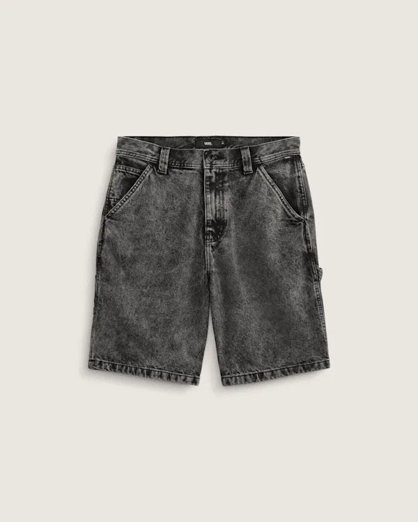 Drill Chore Loose Denim Shorts - Stonewash Black