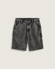 Drill Chore Loose Denim Shorts - Stonewash Black