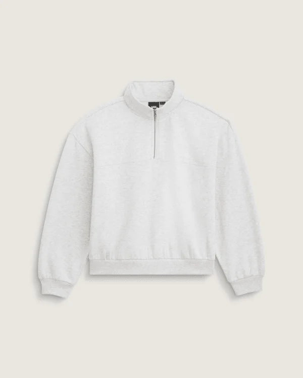 Script Logo Mock Neck Sweatshirt - White Heather
