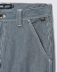 Drill Chore Carpenter Loose Striped Pants - Indigo Blue