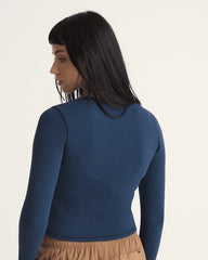 Waffle Long Sleeve Shirt - Dress Blues