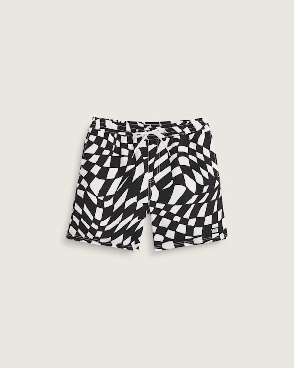 Primary II Elastic Printed Boardshorts - Black / White