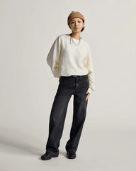 Sirelle 5 Pocket Denim Puddle Pants - Black