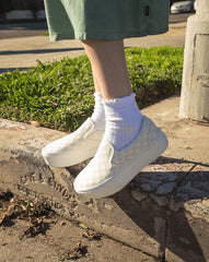 Classic Slip-On Platform Checkerboard Shoe - Checkerboard Marshmallow White / Turtledove White