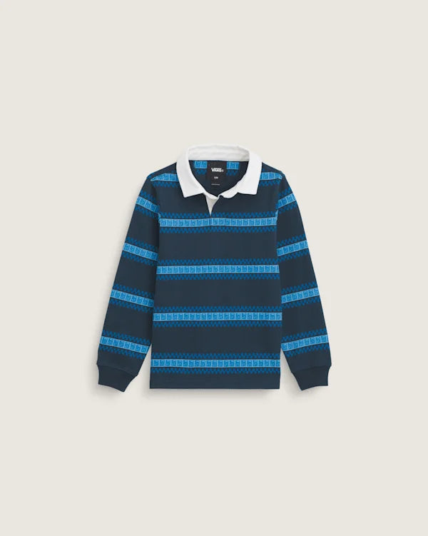 Little Kids V Rugby Long Sleeve Shirt - Dress Blues