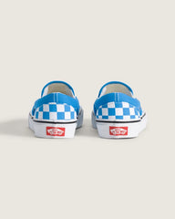 Big Kids Classic Slip-On Checkerboard Shoe - Checkerboard Bright Azure Blue