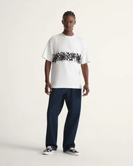 Premium Check-5 Loose Denim Pants - Dark Rinse Blue