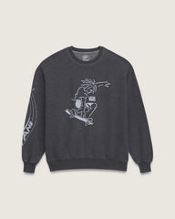 Waffle Shop Skate Crest Crewneck Sweatshirt - Charcoal Grey